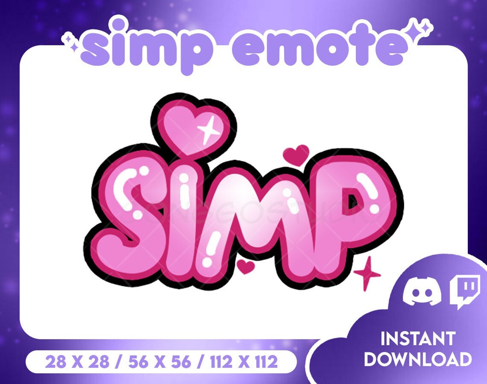 Pink Simp Emote for Twitch and Discord | Streamer Emote | Vtuber Assets ...