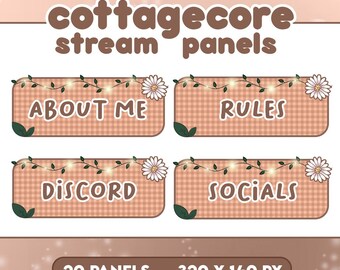 Cottagecore Twitch Stream Panels | Streamer/Vtuber Assets | Kawaii Stream Assets | Digital Download