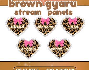 Brown Gyaru Twitch Stream Panels | Streamer/Vtuber Assets | Kawaii Aesthetic | Digital Download