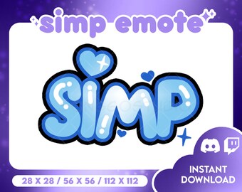 Blue Simp Emote for Twitch and Discord | Streamer Emote | Vtuber Assets | PNGTuber Assets | Cute | Kawaii