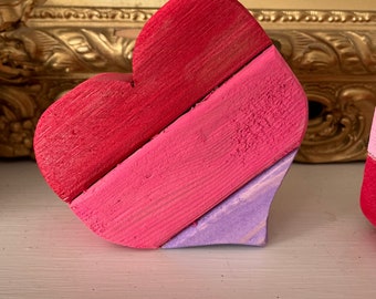 Farmhouse Heart, Wood Heart, Chunky Wooden Heart, Tiered Tray Heart, Valentines  Shelf Sitter