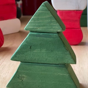 Farmhouse Christmas Tree, Wood Christmas Tree, Chunky Mini Christmas tree, Pine tree Shelf Sitter, Chunky Wood Tree, Tiered Tray Christmas