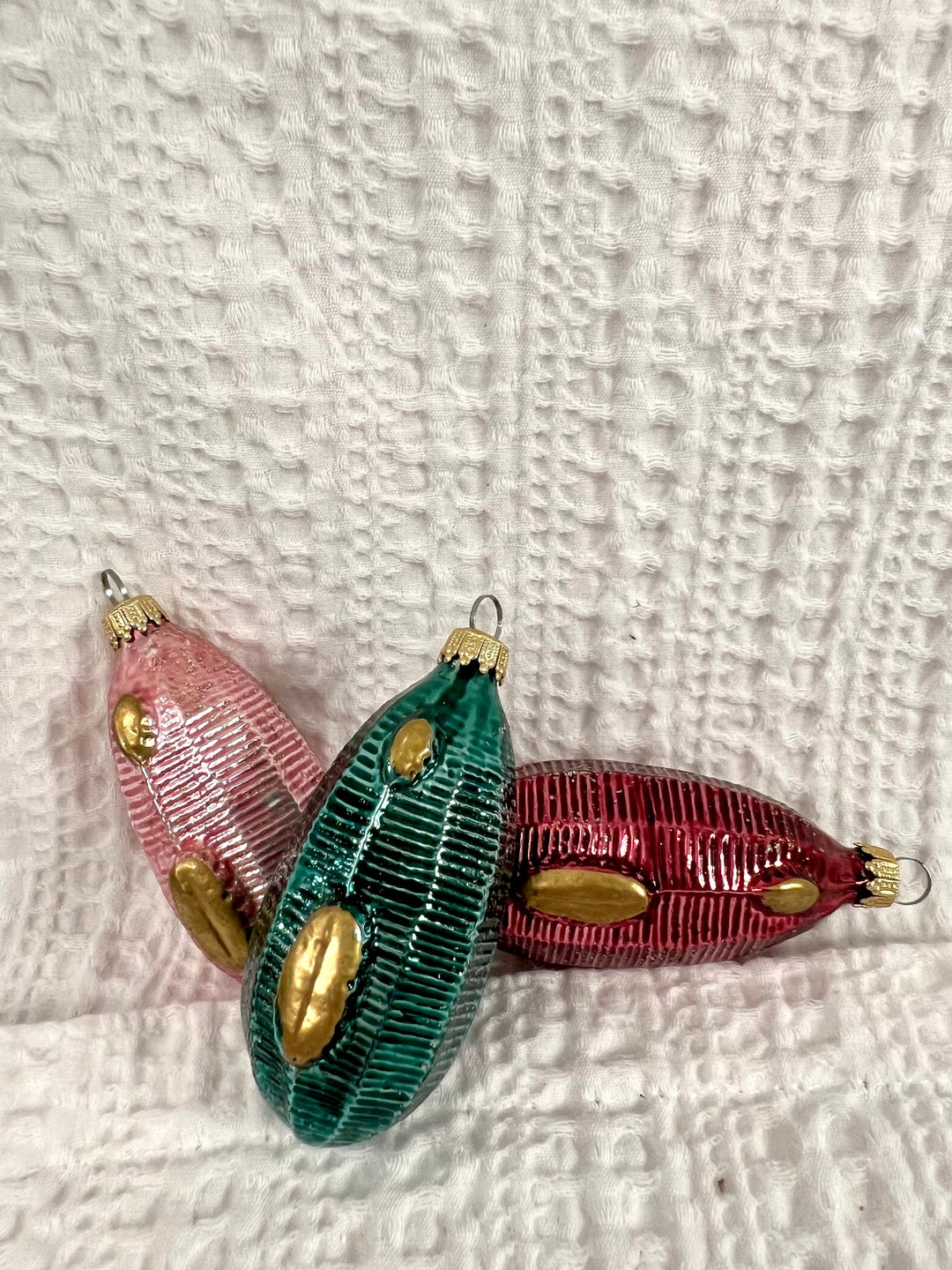 Vintage West German Glass Ornaments Zeppelin With Glitter Etsy