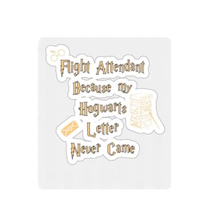 Pegatinas troqueladas con letras de Hogwarts para regalo de asistente de vuelo de Harry Potter, humor, aviación, viajes, botella de agua