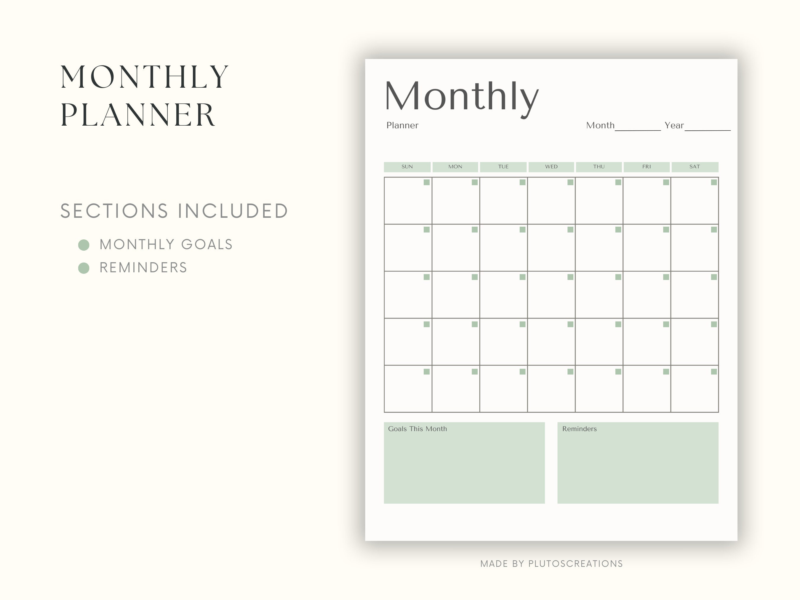 Daily Planner Printable, Digital Planner, Weekly and Monthly Planner ...