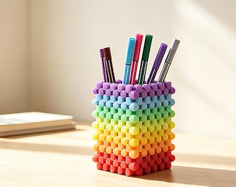 Acrylic Pen Holder for Desk – Colorful Pencil Organizer, Makeup Brush Holder, Stationery Caddy for Office, School, Home