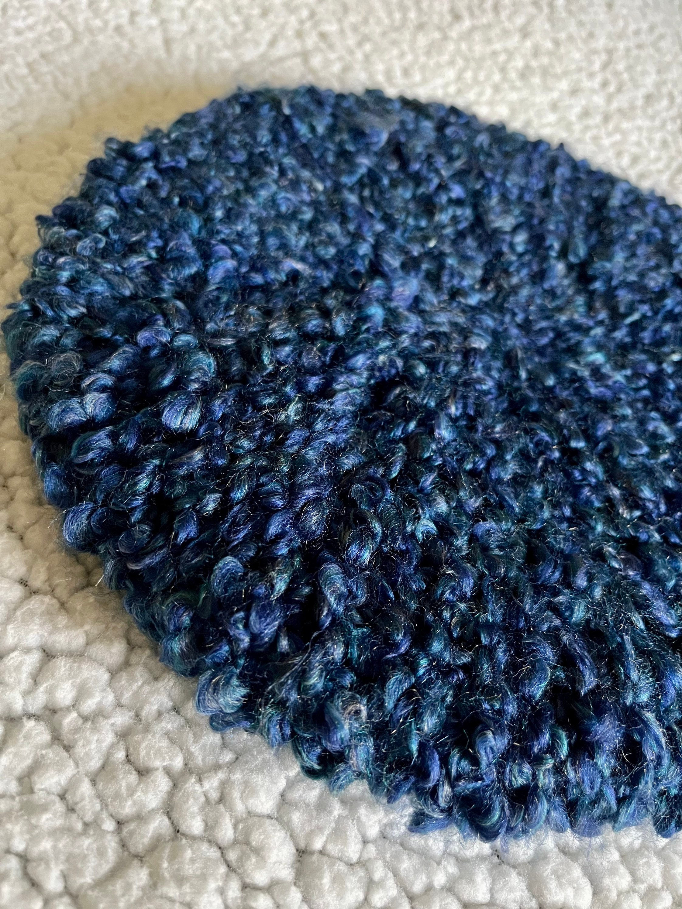 Hand-knit Royal Blue Beret - Etsy