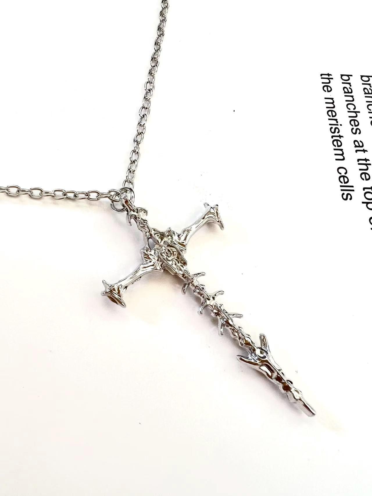 Stainless Steel Vertebrae Cross Necklace - Gothic Bone Jewelry - Etsy