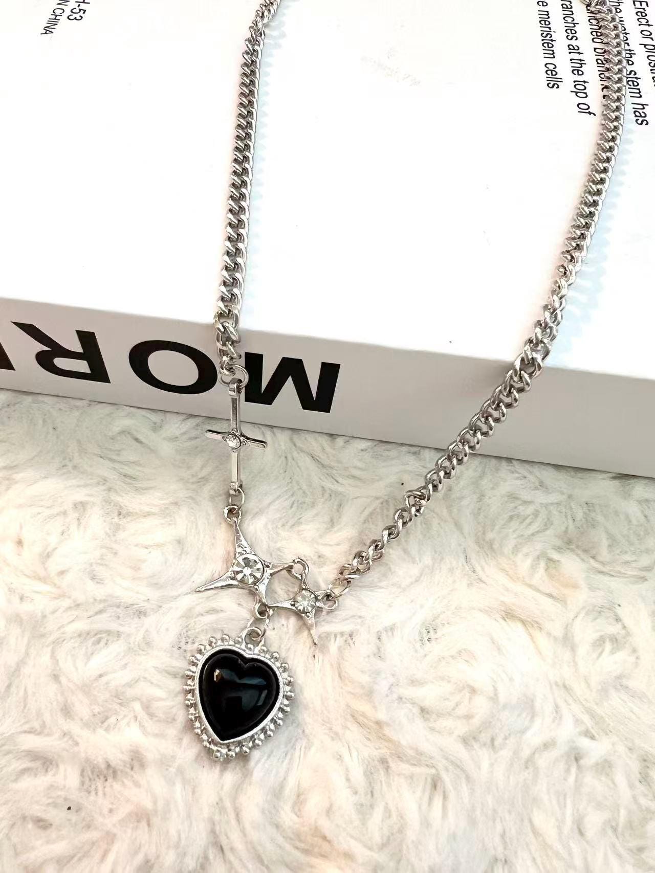 Vintage Heart-shaped Pendant Star Chain Necklace|y2k Grunge