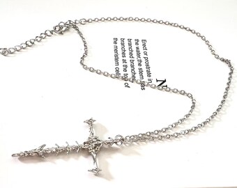 Stainless Steel Vertebrae Cross Necklace - Gothic Bone Jewelry - Etsy