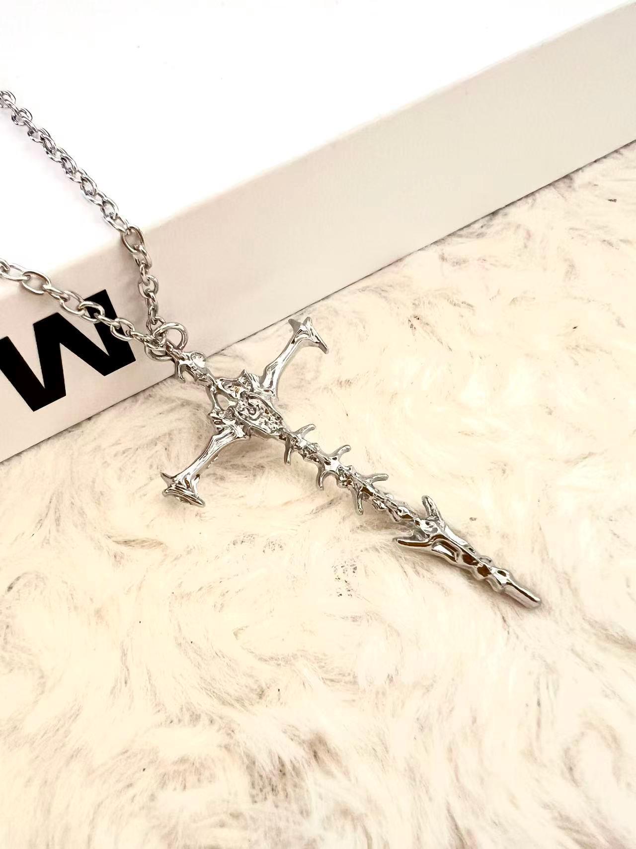 Stainless Steel Vertebrae Cross Necklace - Gothic Bone Jewelry - Etsy