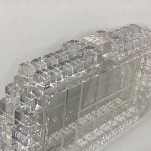 Transparent acrylic clutch bag,Clear & Transparent Acrylic Clutch Bag, Transparent Square Bead Bag, Bridal Clutch - Accessories