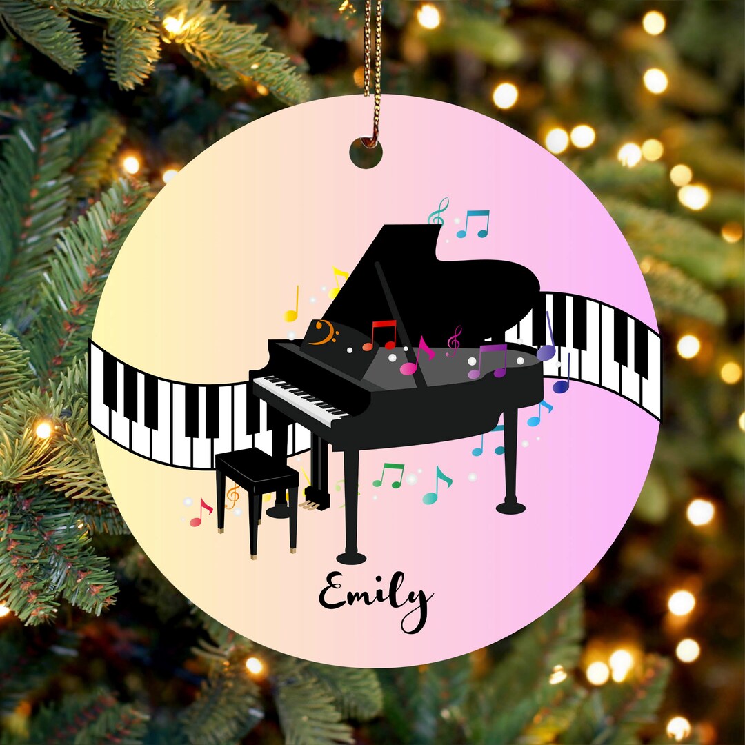 Piano Christmas Ornament Personalized 