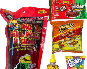 Chamoy Pickle Kit-7 ITEMS Alamo Candy Co TikTok Trending Kit chamoy pickle kits Halloween fall Mexican sour candy Lucas