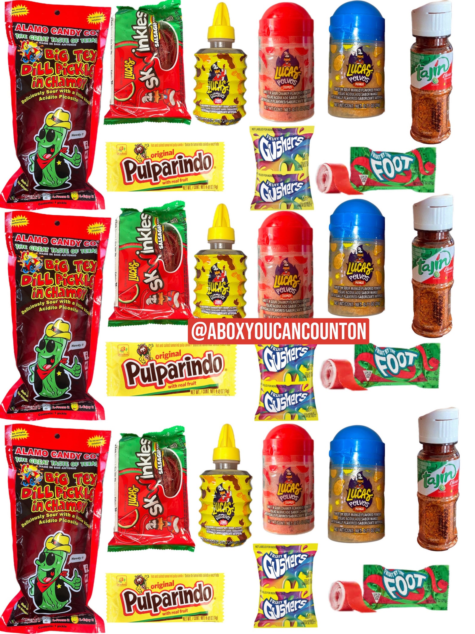 Chamoy Pickle Kit 3 Big Tex Alamo Candy Co Pickles With Extras Etsy
