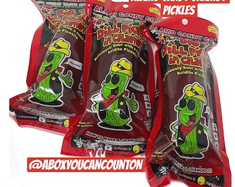 3 Pack of Alamo Candy Co Big Tex Chamoy Pickles Halloween Tiktok Trending Pickle Snacks