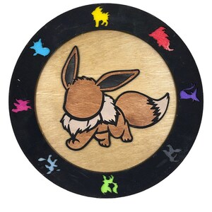 Eevee-lution Wood Round Wall Decor - Finished Product or Unfinished, DIY