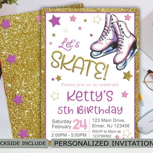 Ice Skating Invitation, Ice Skating Birthday Invitation, Ice Skate Invitation, Ice Skate Birthday Invitation, Instant Download