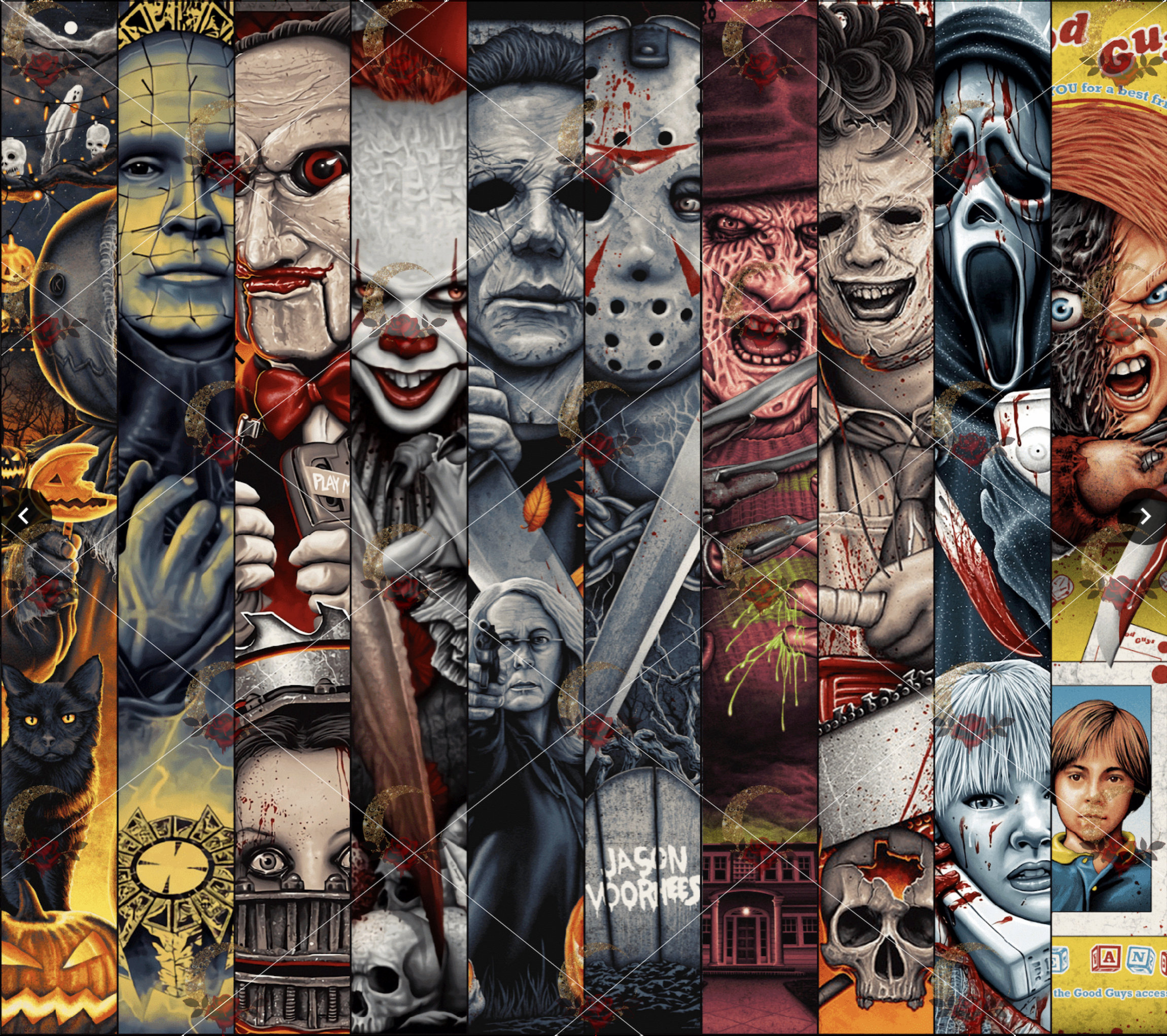 Horror movie tumbler wrap sublimation prints etsy
