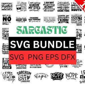 50 Sarcastic SVG Bundle, Funny SVG bundle, Sarcasm SVG bundle, Sassy Svg quotes shirts, Funny mom gift, Funny mom Png, Silhouette, Cricut
