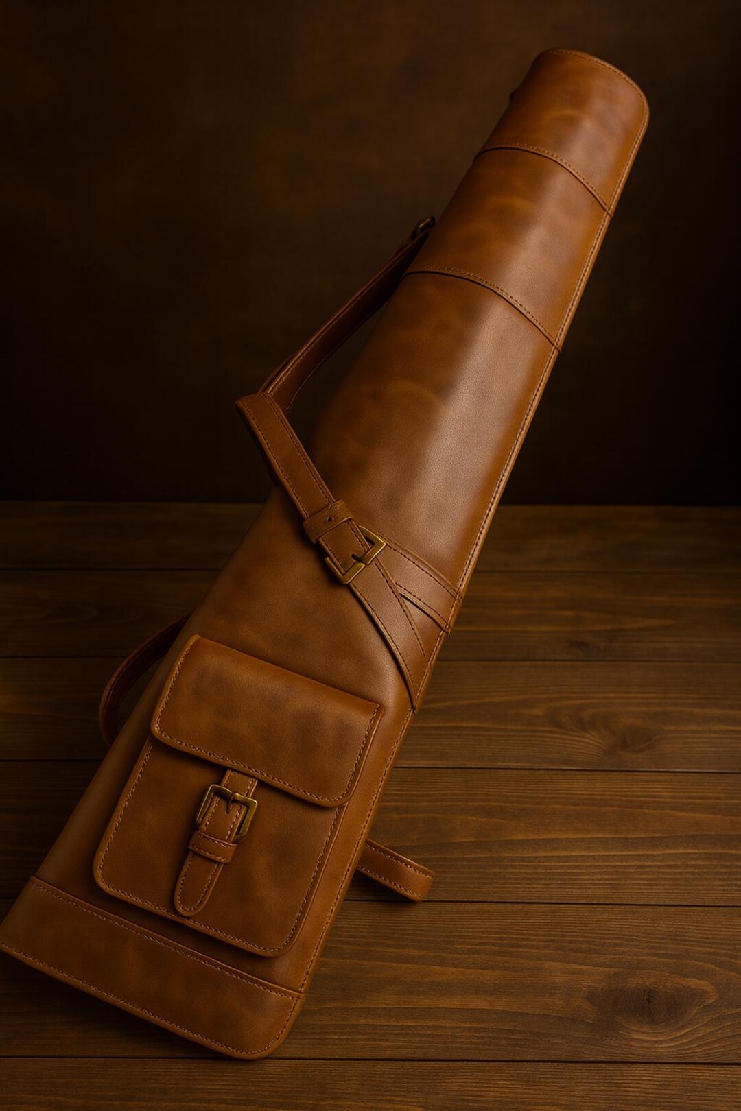 Leather Black and Brown Rifle Case | Heavy Duty Padded Gun Bag | Soft ...