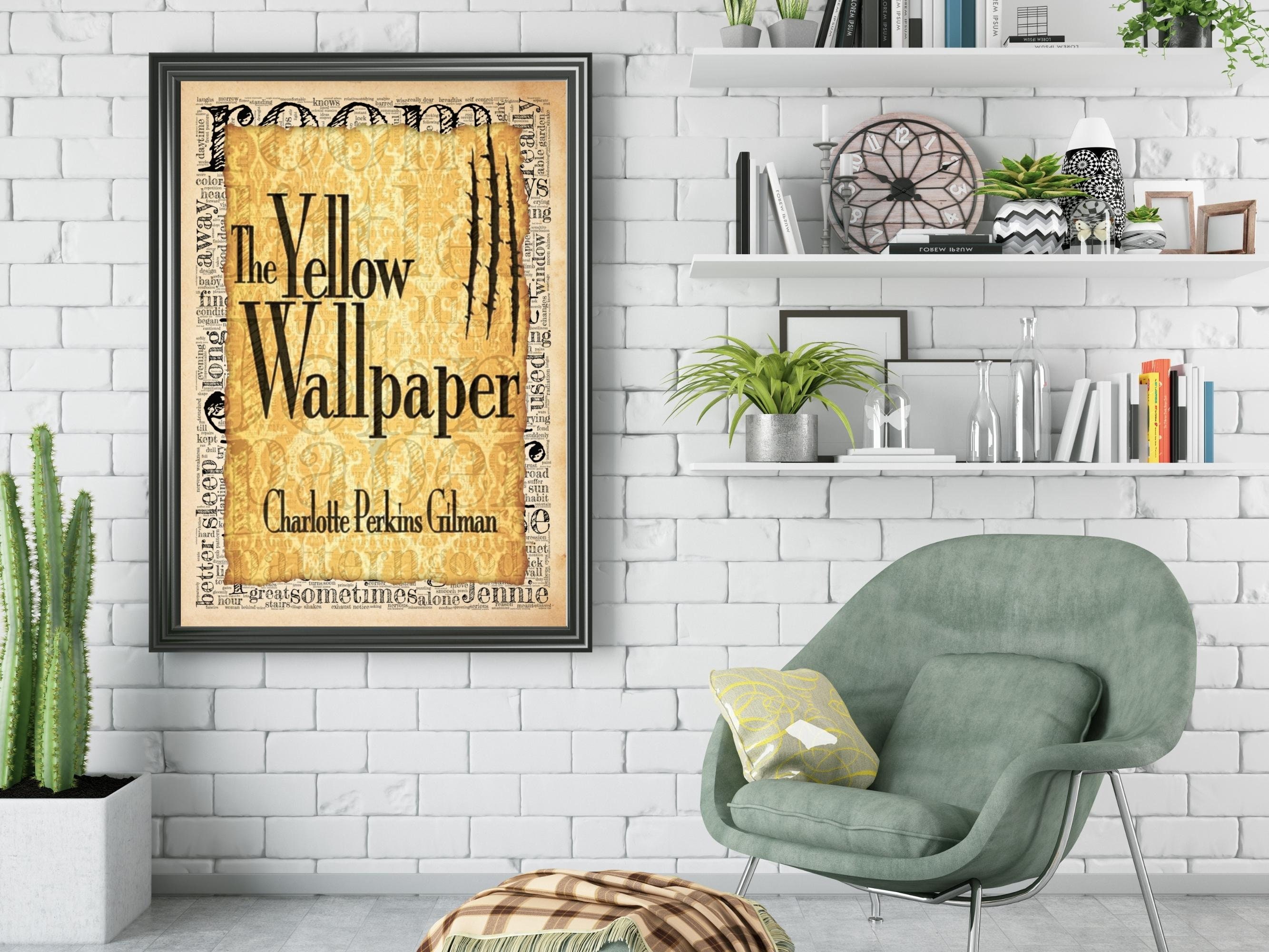 The Yellow Wallpaper Book Cover on a Vintage Word Cloud Etsy