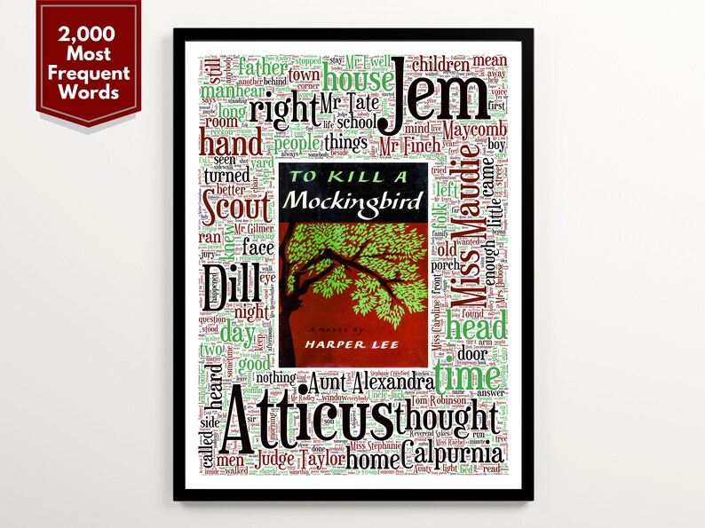 Harper Lee's to Kill a Mockingbird Literary Word Cloud - Etsy