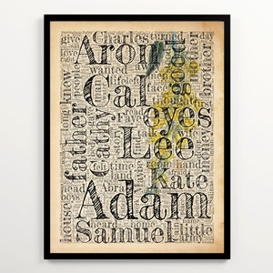 East of Eden Vintage Word Cloud Featuring 2000 Words of the Book, Instant Download