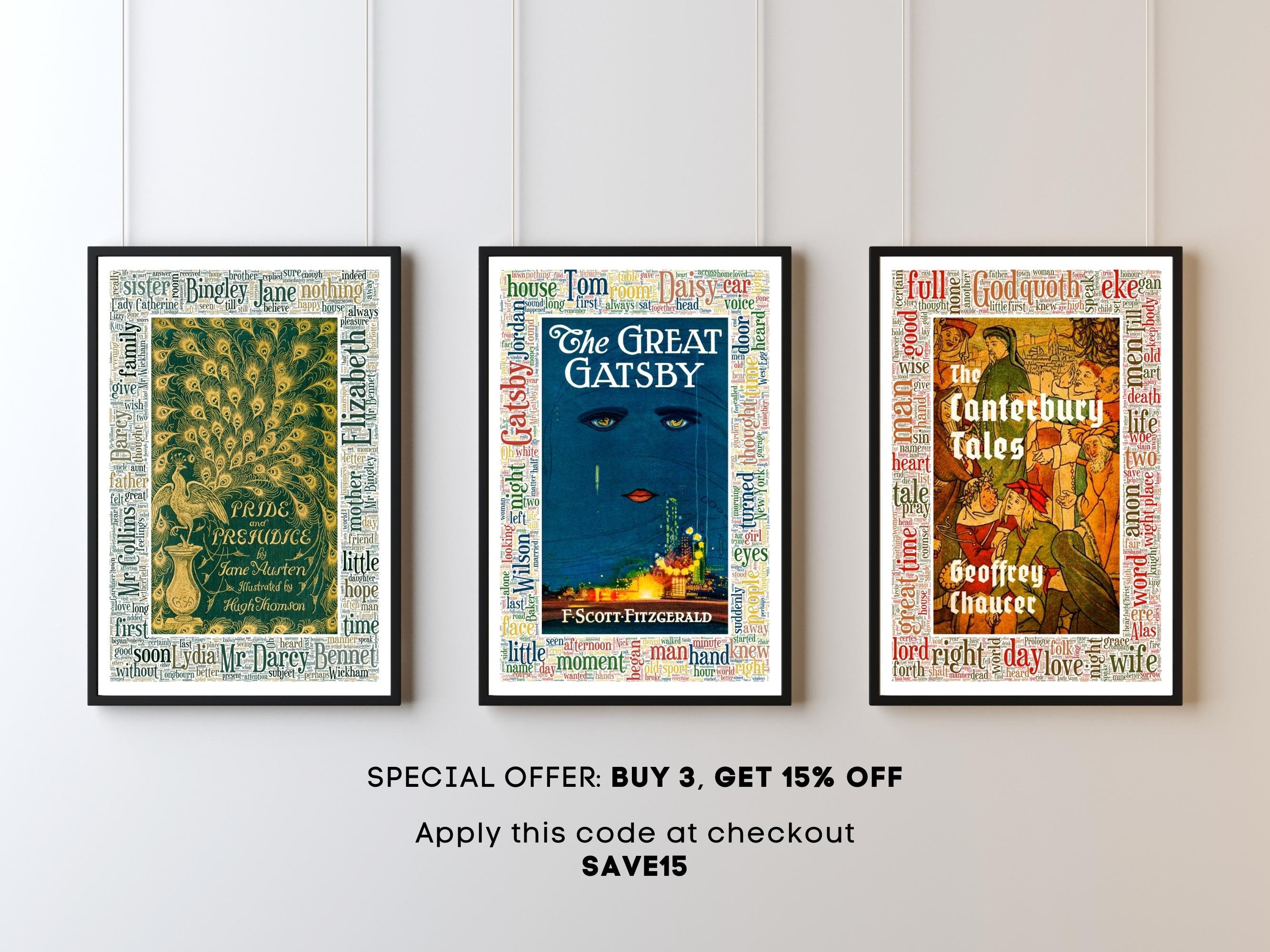 The Great Gatsby Book Cover Art Printable, American Novel Poster ...