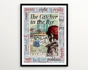 The Catcher in the Rye Cover Art Printable, American Novel Poster, Classroom Wall Decor, Gift for Book Lover, Classic Literature Art Print