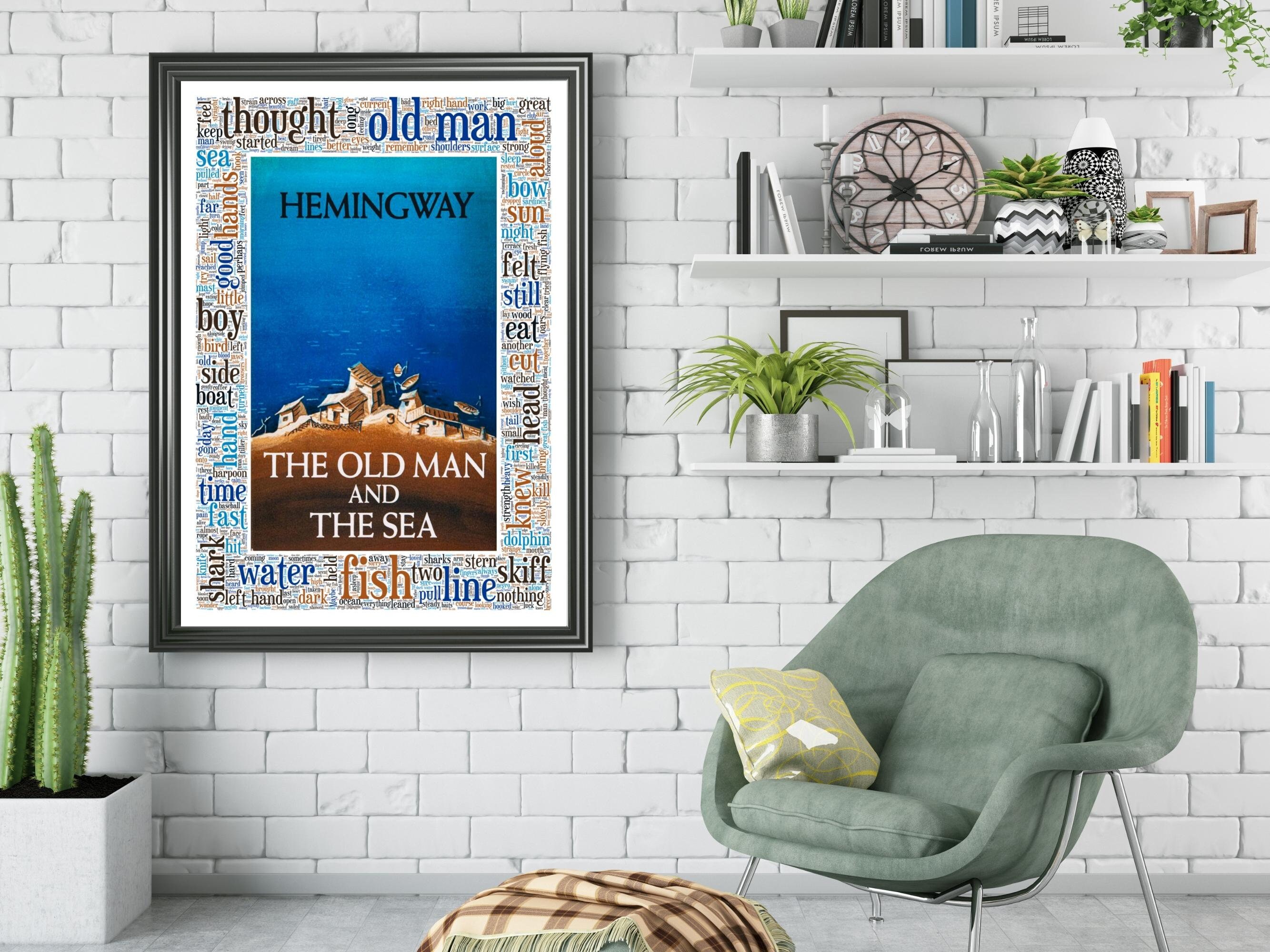 The Old Man and the Sea Book Cover Art With 2000 Words of the Book ...