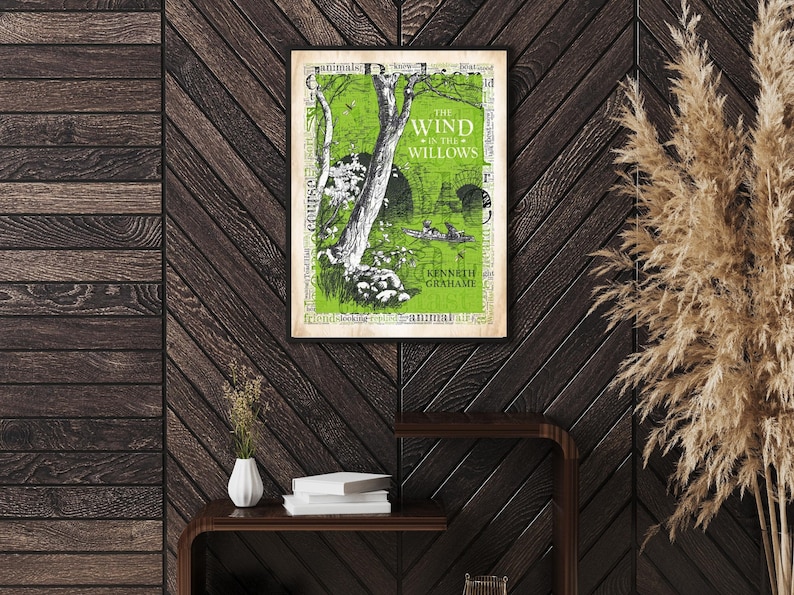 The Wind in the Willows Book Cover on a Vintage Word Cloud Featuring ...