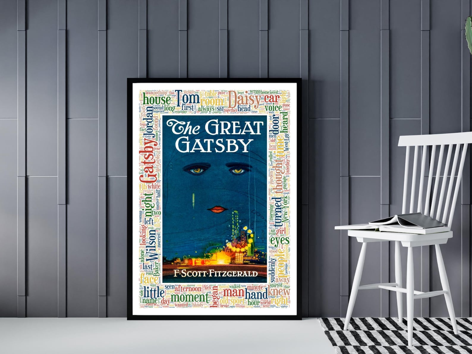 The Great Gatsby Book Cover Art Printable, American Novel Poster ...