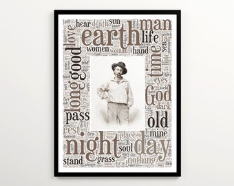 Walt Whitman Song of Myself Word Cloud Art, Gift for Poets, English Classroom Wall Decor, Bookish Art Print, Printable Poem, Poet Book Nook