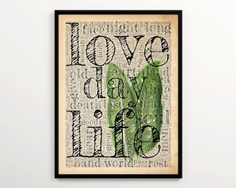 Walt Whitman's Leaves of Grass Vintage Word Cloud Featuring 2000 Words of the Book