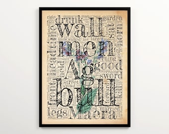 In Our Time by Ernest Hemingway Vintage Word Cloud Featuring 2000 Words of the Book, Instant Download