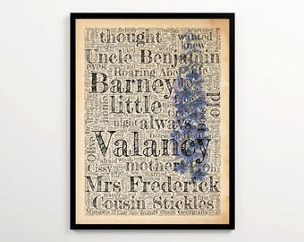 L. M. Montgomery's The Blue Castle Vintage Word Cloud Art Printable