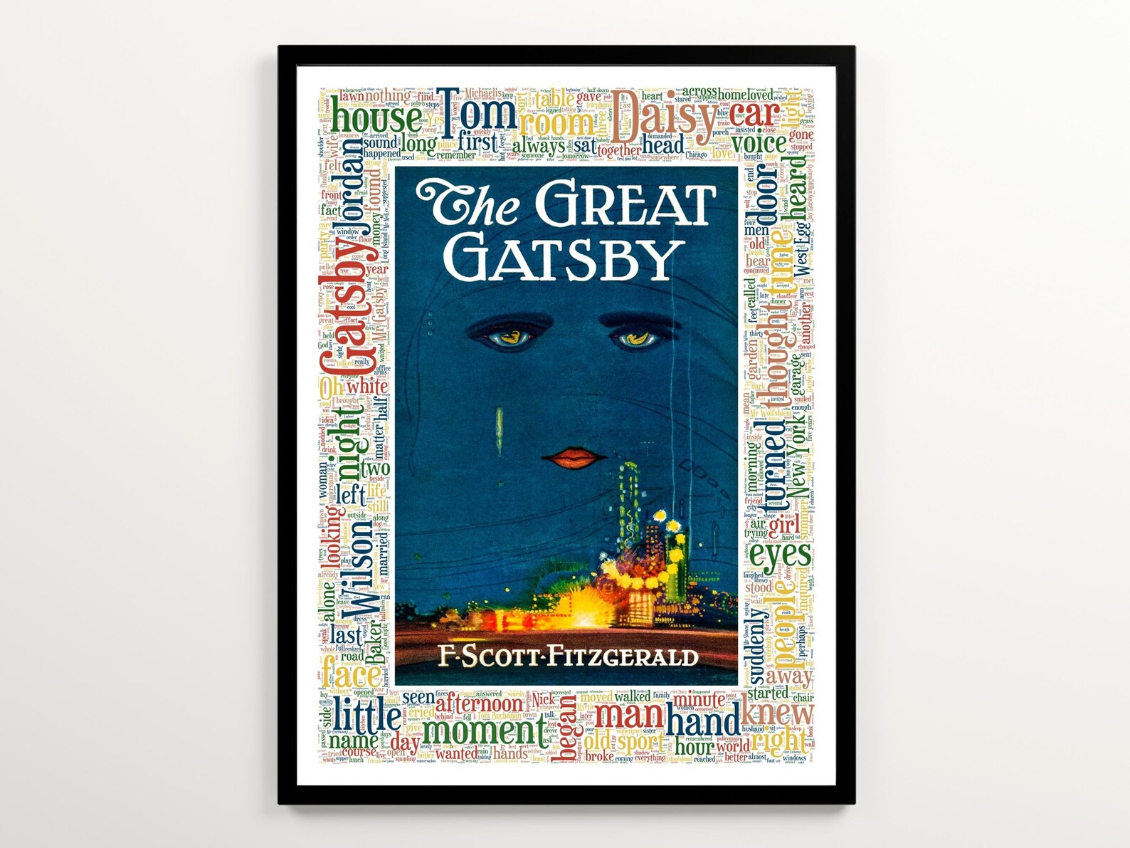 The Great Gatsby Book Cover Art Printable, American Novel Poster ...