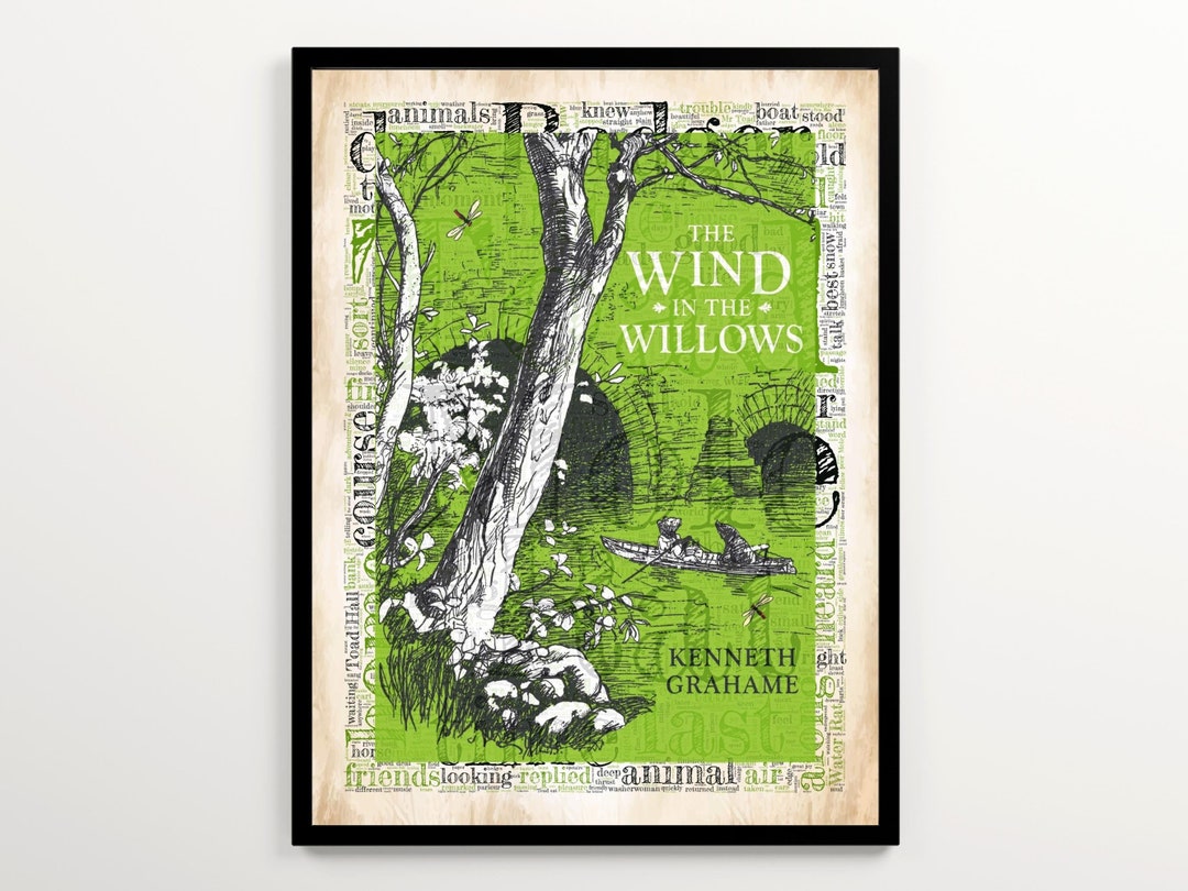 The Wind in the Willows Book Cover on a Vintage Word Cloud Featuring ...