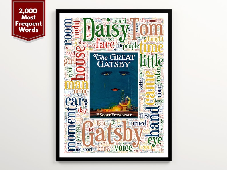 The Great Gatsby Word Art Featuring 2000 Words of the