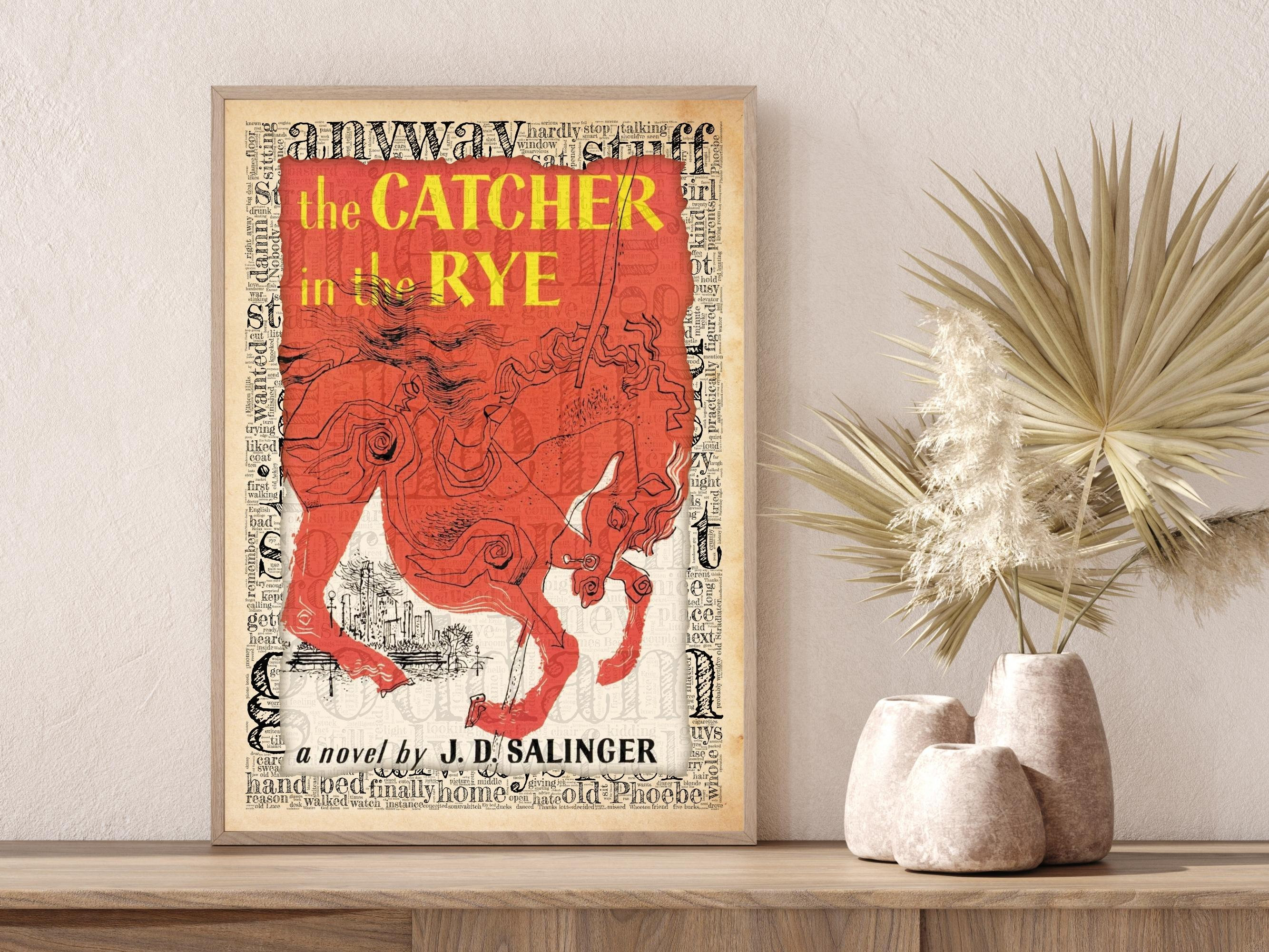 The Word Rye The Catcher in the Rye Book Cover on a Vintage Word Cloud, J.D ...