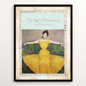 Edith Wharton The Age of Innocence Book Cover and Word Cloud Art, Set of 2 Digital Prints, Literary Fiction Poster, Unique Gift for Bookworm