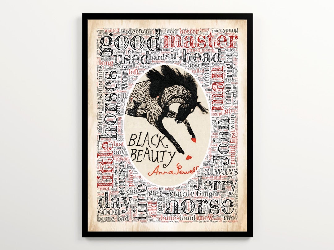Anna Sewell's Black Beauty Book Cover Art, Black Beauty Word Cloud ...