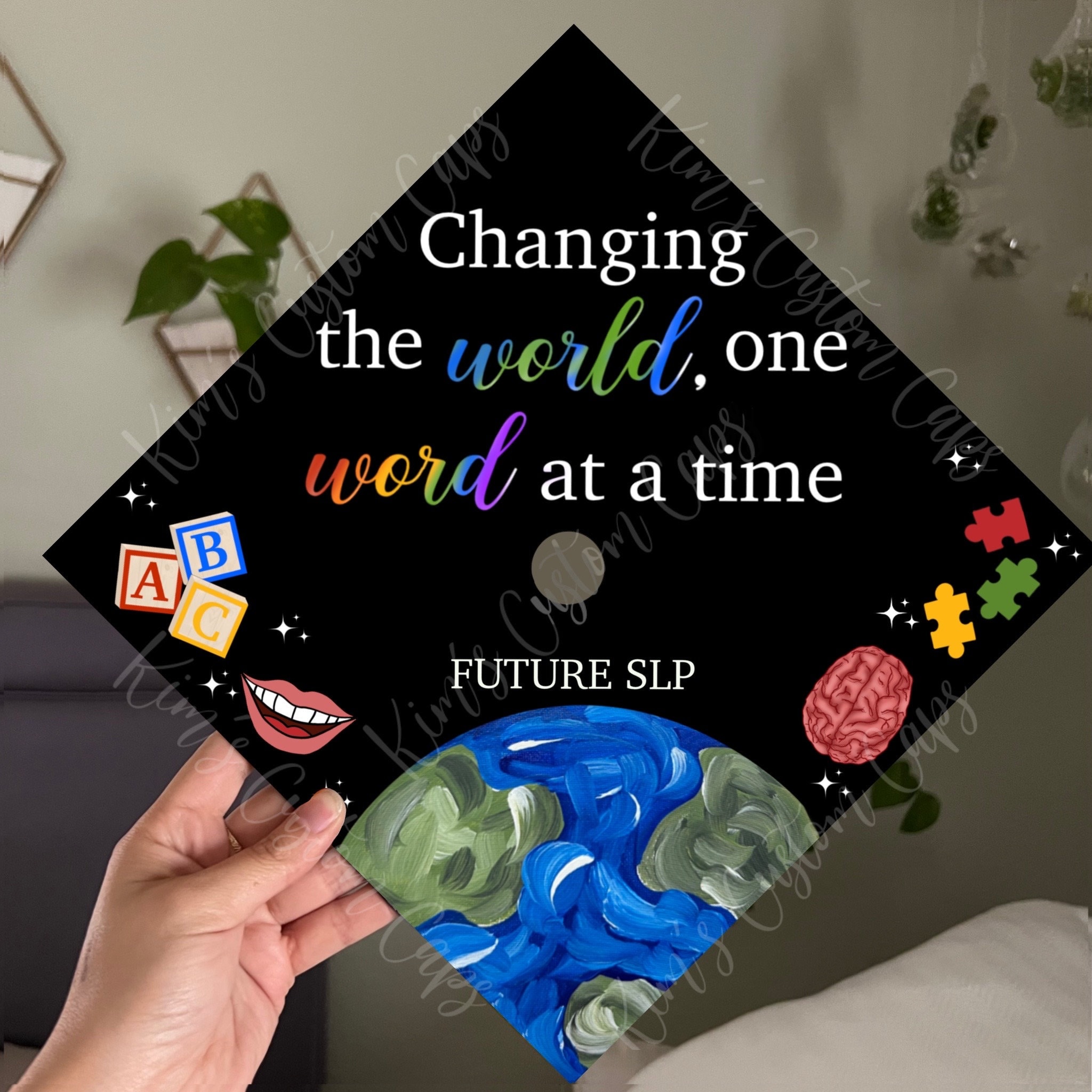 Slp Grad Cap SLP Speech Language Pathologist Printed Graduation Cap Topper - Etsy