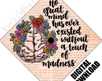 Psychology Mental Health Graduation Cap Printed Topper DIGITAL DOWNLOAD