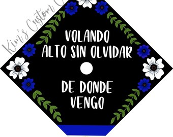 Graduation Cap Printed Cap Topper Interchangeable Flag First Generation Student Spanish