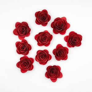 Gerollte Papierrosen/Blumen (10er PACK/Wählen Sie Ihre Farbe)