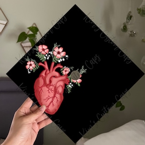 Heart Nursing Doctor Printed Custom Quote Graduation Cap Topper