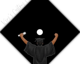 Custom Quote Male Graduate Printed Graduation Cap Topper
