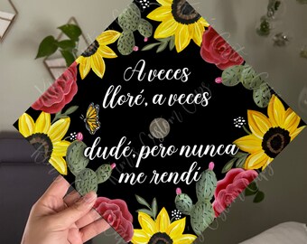Floral Graduation Cap Spanish Printed Cap Topper